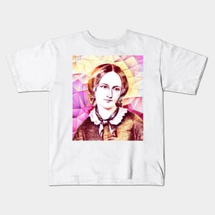 Emily Bronte Pink Portrait | Emily Bronte Artwork 13 Kids T-Shirt